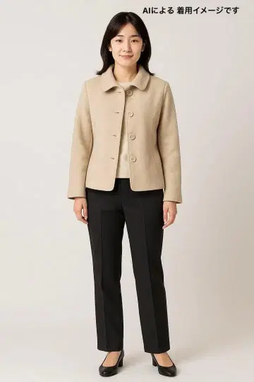 ASCOT 도쿄 스타일 캐시미어 혼방 슬랙스 M 상당 깔끔한 센터 프레스