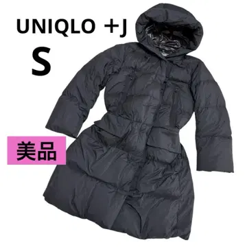 +J 질 샌더 다운 코트 블랙 S 유니클로
