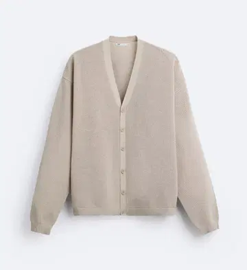 ZARA 베이지 가디건 박스 실루엣 짧은 기장