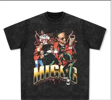 Migos 그래픽 T셔츠 다크 그레이