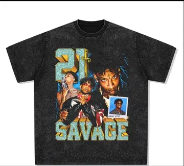 21 Savage 그래픽 T셔츠 다크 그레이