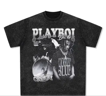 PLAYBOI CARTI 그래픽 T셔츠 블랙