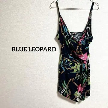 BLUE LEOPARD 플로럴 슬립 드레스 네이비 컬러풀