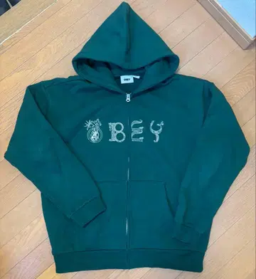 OBEY 다크 그린 후드티 M 사이즈