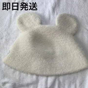 버킷햇 모자 디즈니 미키 귀달이 화이트 겨울
