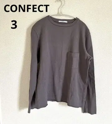 CONFECT 롱T 티셔츠 포켓 그레이