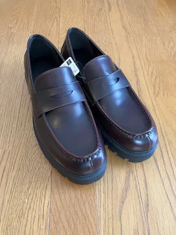 GU 다크 브라운 청키 밑창 로퍼 27cm