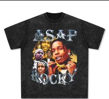 ASAP ROCKY 빅 실루엣 T셔츠 블랙