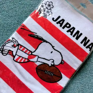 럭비 일본 대표 스누피 페이스 타월 사쿠라