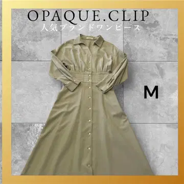 컨디션 최상 OPAQUE.CLIP 라이트 그린 버튼 달린 셔츠 원피스 M