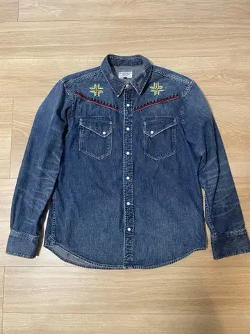 Schott 네이티브 무늬 데님 셔츠 XL
