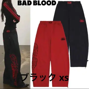 BADBLOOD 블랙 트랙 팬츠 스웨트 팬츠