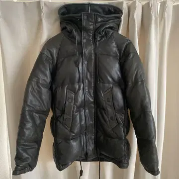 EGOTRIPPING 후드 부착 가죽 다운 자켓 48