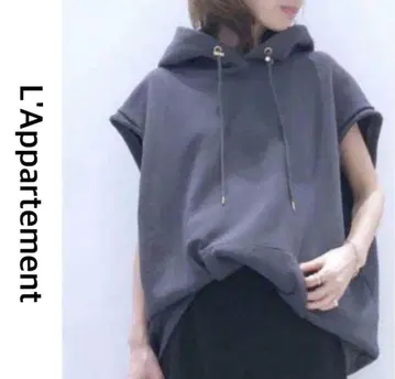 [ 새상품급 ] L'Appartement 그레이 후드 부착 상의