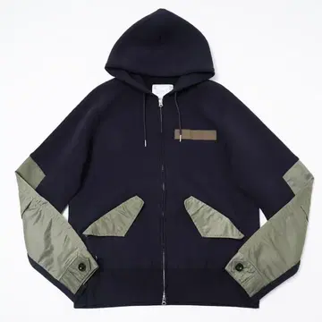 sacai 나일론 트윌 믹스 스펀지 맨투맨 블루종 3