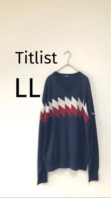 [ Titlist ] 타이틀리스트 울 혼방 V넥 니트 마름모 패턴