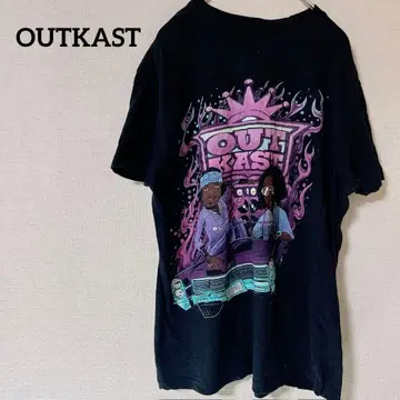 OUTKAST T셔츠 반팔 블랙 밴딩 티셔츠 US 구제 의류