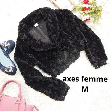 새상품급 axes femme 볼레로 (M) 블랙/비쥬/프릴