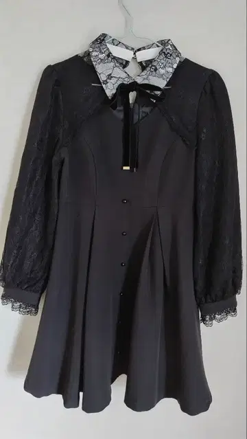 ROJITA 로지타 블랙 레이스 옷깃 미니 원피스