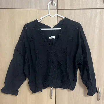 블랙 긴팔 블라우스 M 사이즈