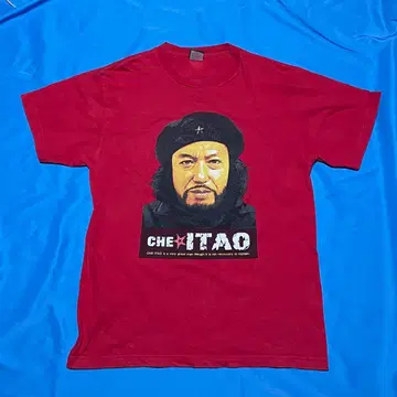 이타오 소지로 CHE ITAO 프린트 레드 T셔츠 M 사이즈