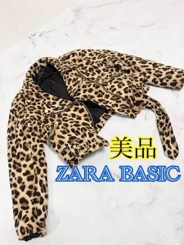 새상품급 ZARA BASIC 레오파드 숏 자켓 S 표범 무늬 여성