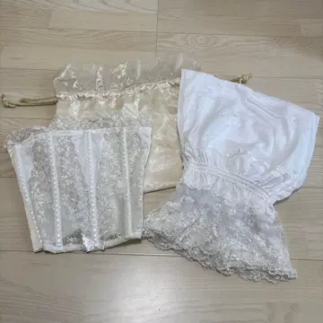 화이트 레이스 코르셋 이너 세트
