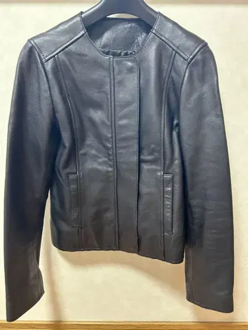 숲의 학교 램 가죽 노카라 자켓 블루종