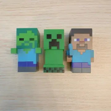 마인크래프트 소프트 비닐 크리퍼, 스티브, 좀비 3체 세트