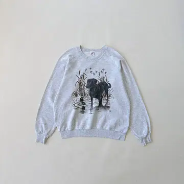 80s USA제 저지즈 애니멀 맨투맨 래브라도 그레이 XL