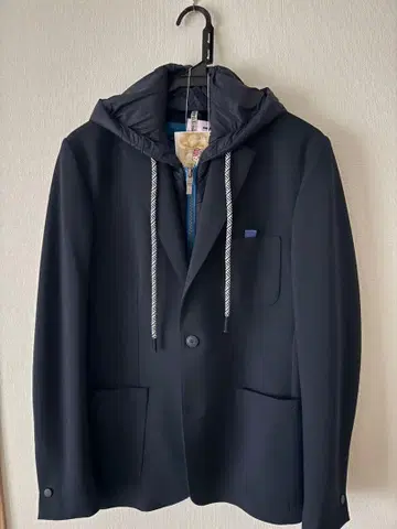 Desigual 후드 부착 네이비 테일러드 자켓