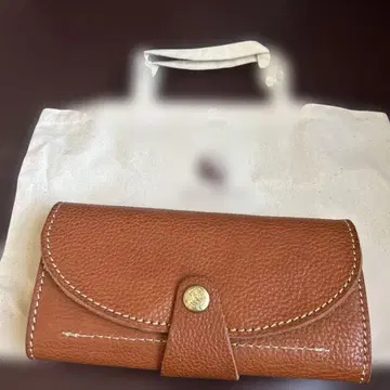 브라운 가죽 장지갑 단추식