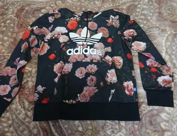 adidas 플라워 프린트 후드티