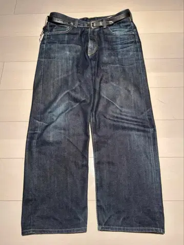 digawel 스트레이트 데님 팬츠 적색 귀