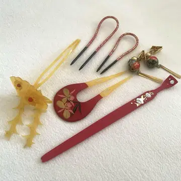 꽃무늬 헤어콤 세트 7점 일본 의류 기모노 시치고산 kimono