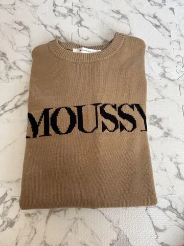 MOUSSY 베이지 니트 스웨터 긴팔