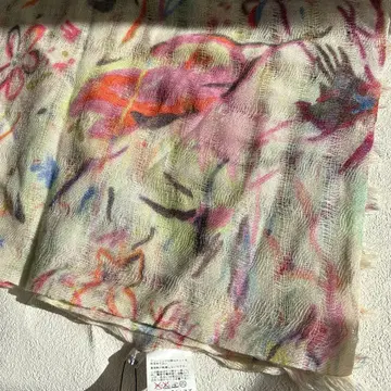 ASZAKKA 다색 꽃무늬 대형 스톨 약 107cm x 200cm