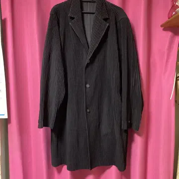 블랙 스트라이프 체스터 코트 이세이 미야케 대폭 가격 인하했습니다!