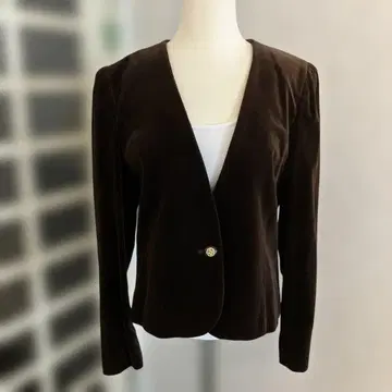 브라운 벨벳 노카라 자켓 브라운