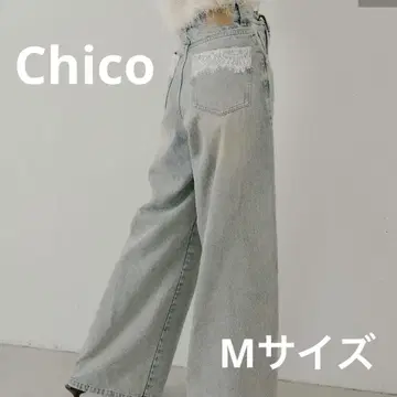 Chico 포켓 레이스 와이드 데님