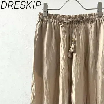 DRESKIP 와이드 팬츠 허리밴딩 포켓 부착 심플 루즈핏