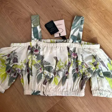 TWINSET 플라워 프린트 오프숄더 상의