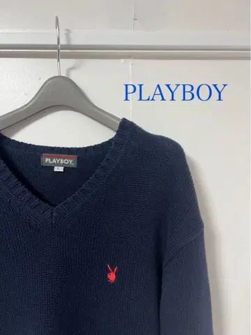 PLAYBOY 네이비 V넥 스웨터 L