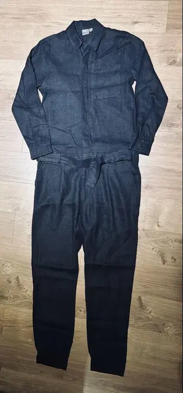 레어 asos 인디고 린넨 점프수트