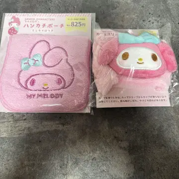 산리오 마이멜로디 카페 슬리브 손수건 파우치 핫팩 포함
