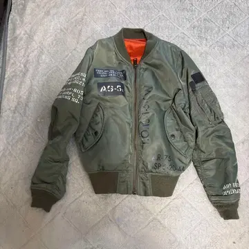 AVIREX 정품 MA-1 스타일 올리브 그린 자켓 리버서블