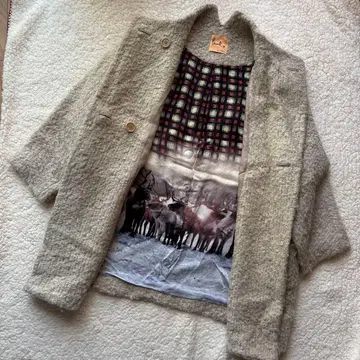 폴스미스 더블 버튼 코트 베이지 사이즈 38 양모 모헤어