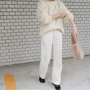 machatt 새상품급 스트레이트 화이트 데님 S 사이즈