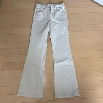 SOMETHING 베이지 플레어 데님 26