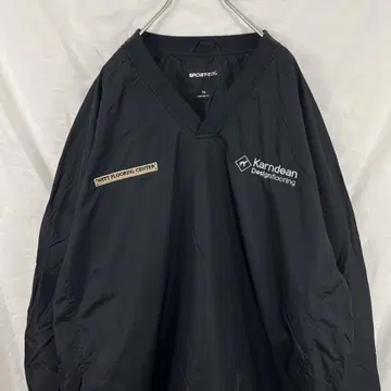 karndean 나일론 풀오버 나일론 자켓 블랙 자수